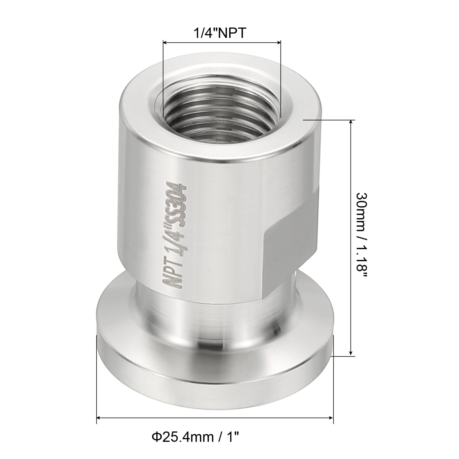 TC Tri Clamps Adaptor Tri-Clover Fittings to NPT Female Thread Adaptor 304 Stainless Steel for Food Beverage Dairy Application
