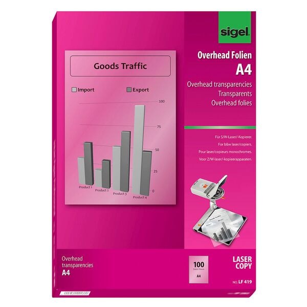 Sigel Laserfolien A4 klar 100 Stück Image