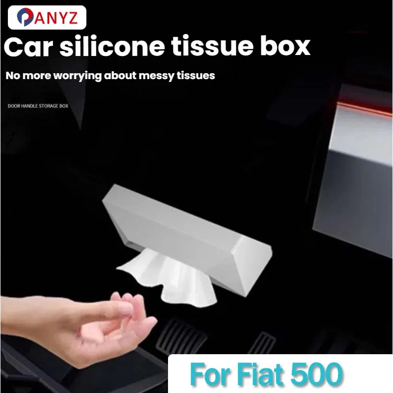 Boîte à mouchoirs en Silicone pour Fiat 500 Grand Punto Fiat Abarth 595 X290, boîte à mouchoirs en Silicone, accoudoir, Type suspendu, accessoires de voiture