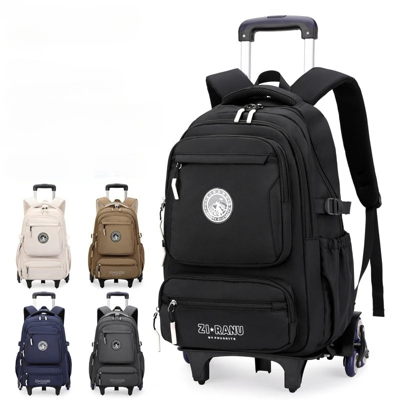 Sac à dos d'école pour enfants, sac à roulettes pour garçons, sac d'école à roulettes avec roulettes, sac à dos pour étudiants, sac de livre