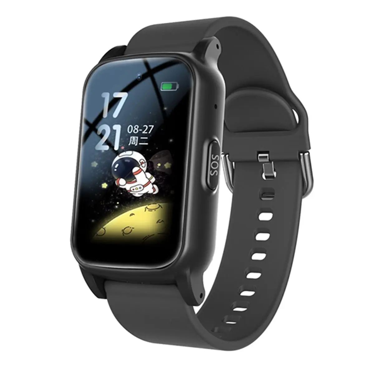 4G ältere Smartwatch mit GPS, SOS, Notfallunterstützung zur Herbsterkennung, KI-Gesundheitsüberwachung für ältere Menschen, Schwarz A Image