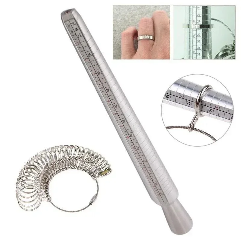 Ring Sizer Mandrel Kit Finger Messstab Metall Messgerät Werkzeug für Juweliere Handwerk Herstellung und Reparatur Ausrüstungen Zubehör Image