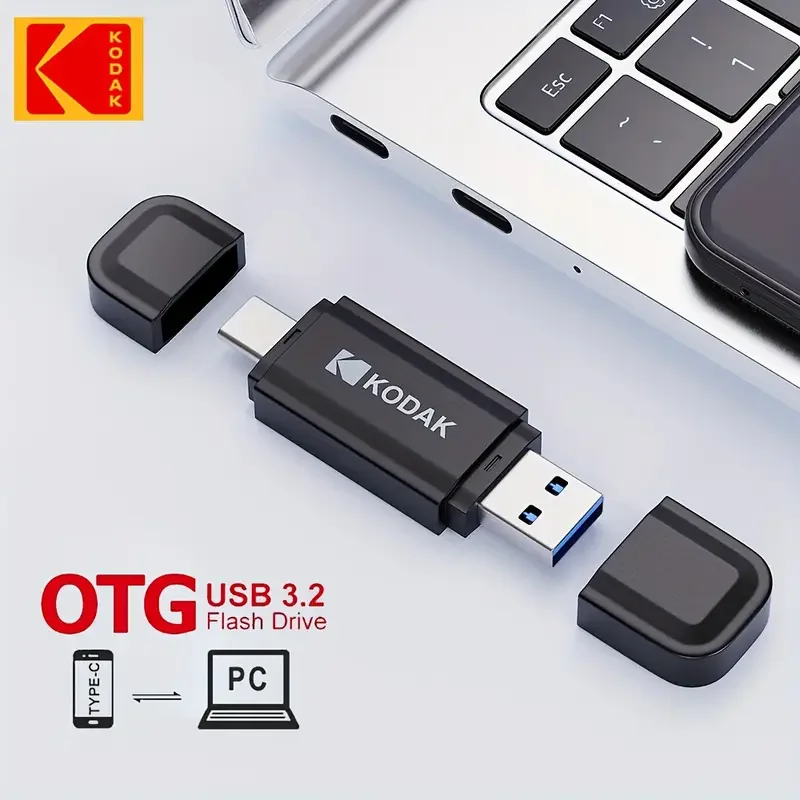 Hochgeschwindigkeits-KODAK USB 3.2 Dual-Flash-Laufwerk Pendrive 32 GB 128 GB 64 GB 256 GB Typ C für Telefon PC Laptop Image