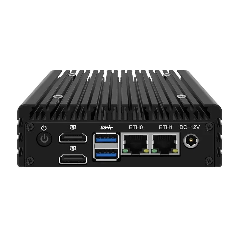 Tragbarer lüfterloser Mini-PC Intel Alder Lake N100/N200/N305 DDR5 RAM M.2 NVMe SSD Mini-Host-PC Image