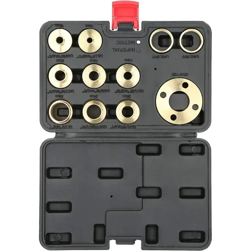 11 stücke Router Hülse Guide 10-30mm Holzbearbeitung Präzise Router Liner Professionelle Router Buchse Router Set Kupfer manuelle Werkzeug Image