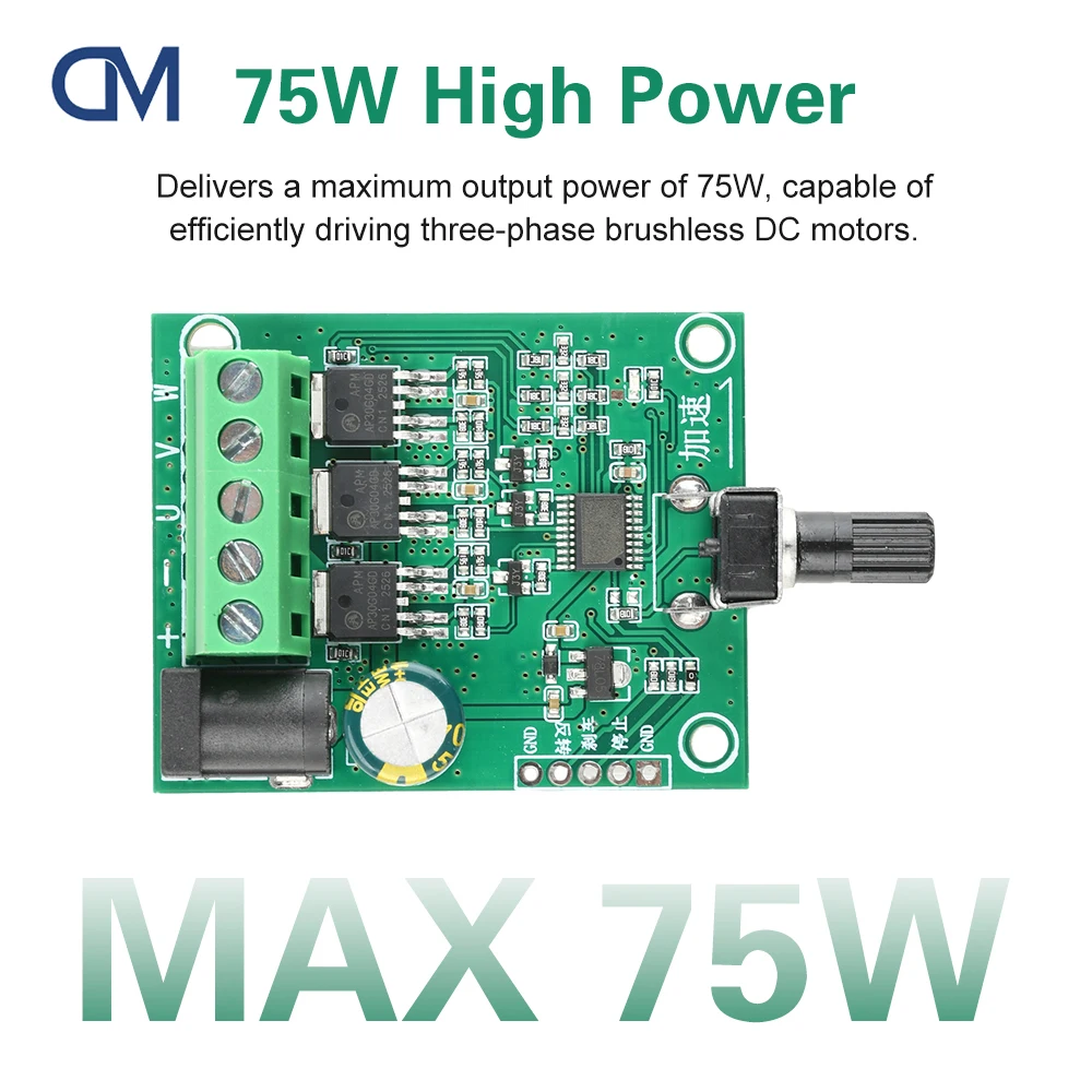 DC 5-24V 75W Bürstenloser Motor Steuerplatine 6V12V24 Volt CD-Antrieb Lüftermotor Gouverneur DIY Zubehör Image