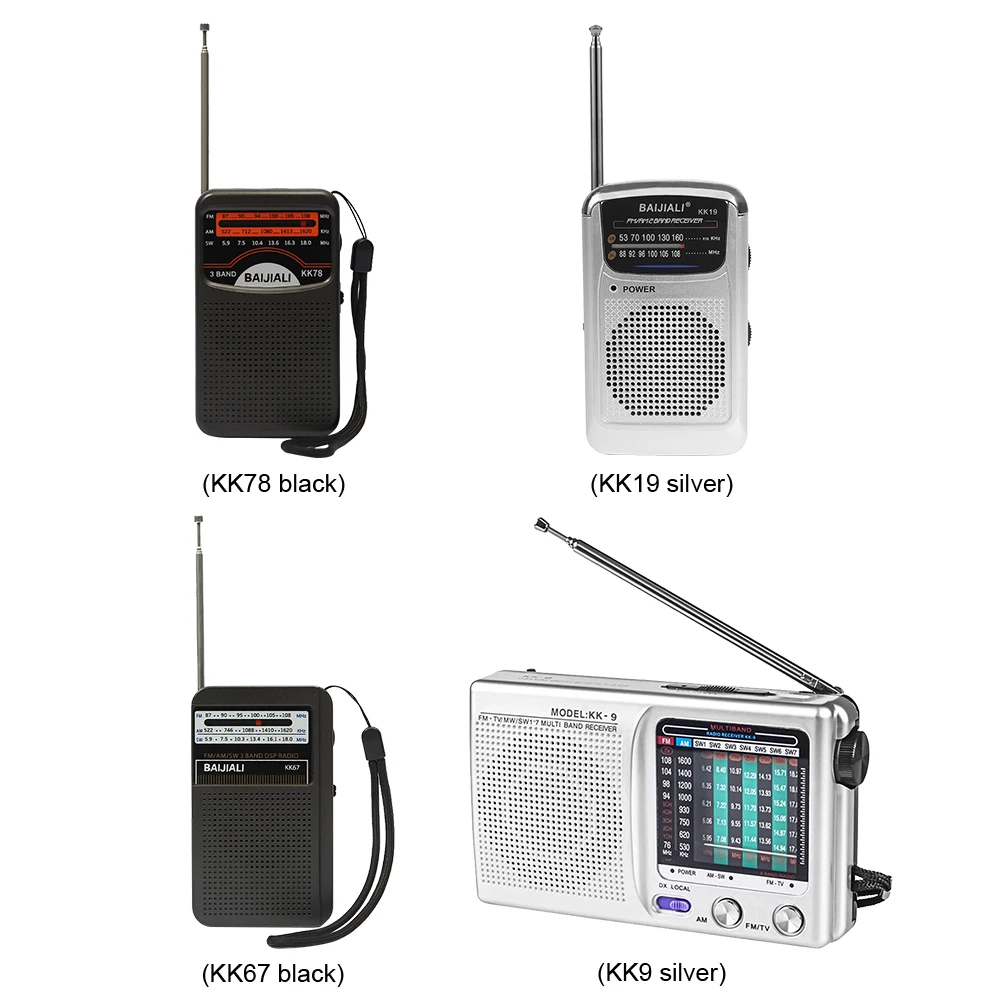 Außenradio, LCD-Display, digitales Radio, batteriebetrieben, tragbares Mini-Radio, Teleskopantenne für den Notfall im Innen- und Außenbereich Image