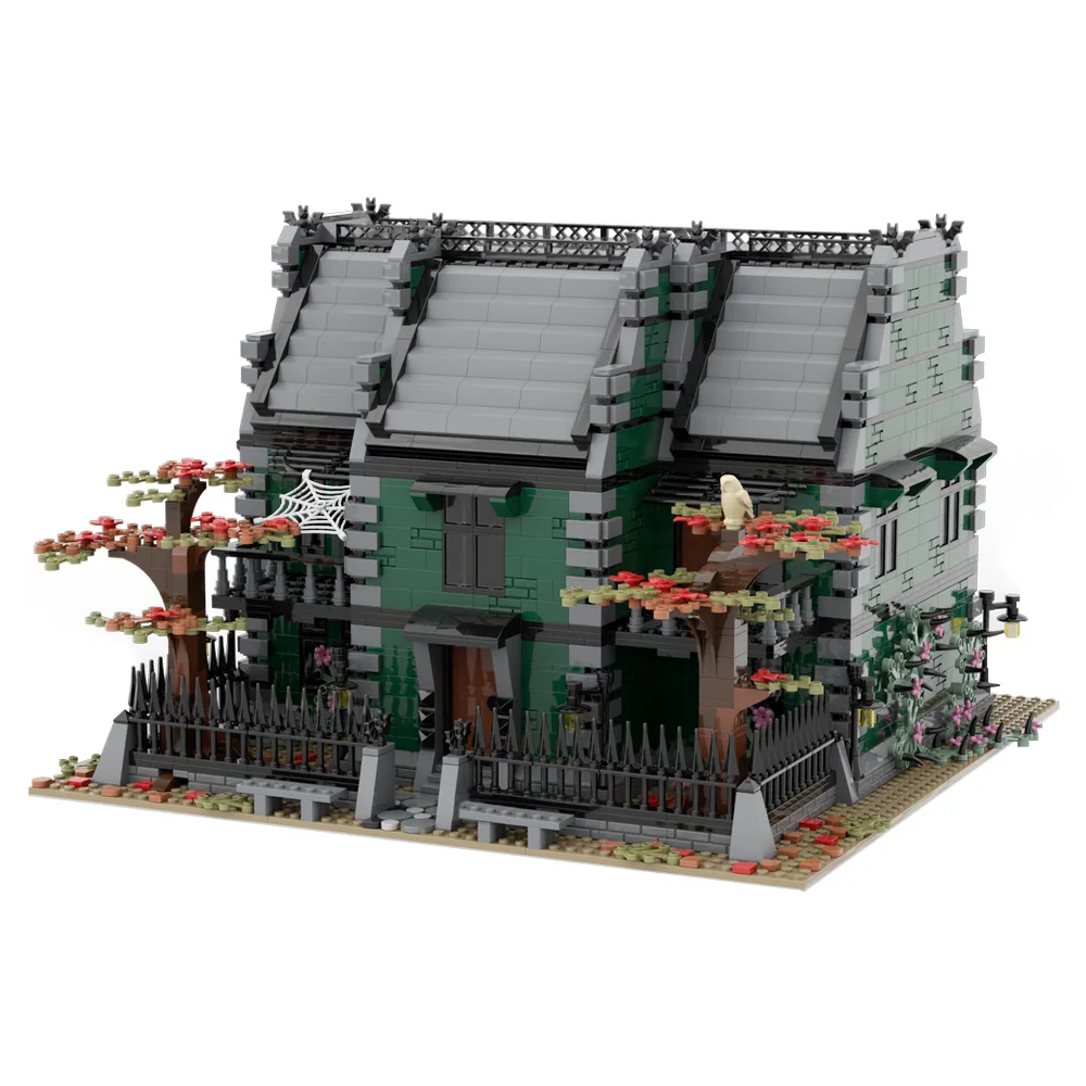 MOC Horror Mansion Modulare Bausteine Horror Wohnung Offset Haus Ziegel Halloween Spielzeug Erwachsene Geschenke Image