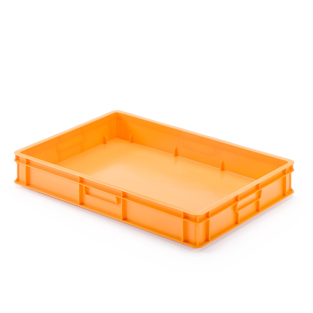 BRB Transportbehälter für Backbleche, PE-HD, LxBxH 650 x 450 x 100 mm, Wände und Boden geschlossen, orange Image