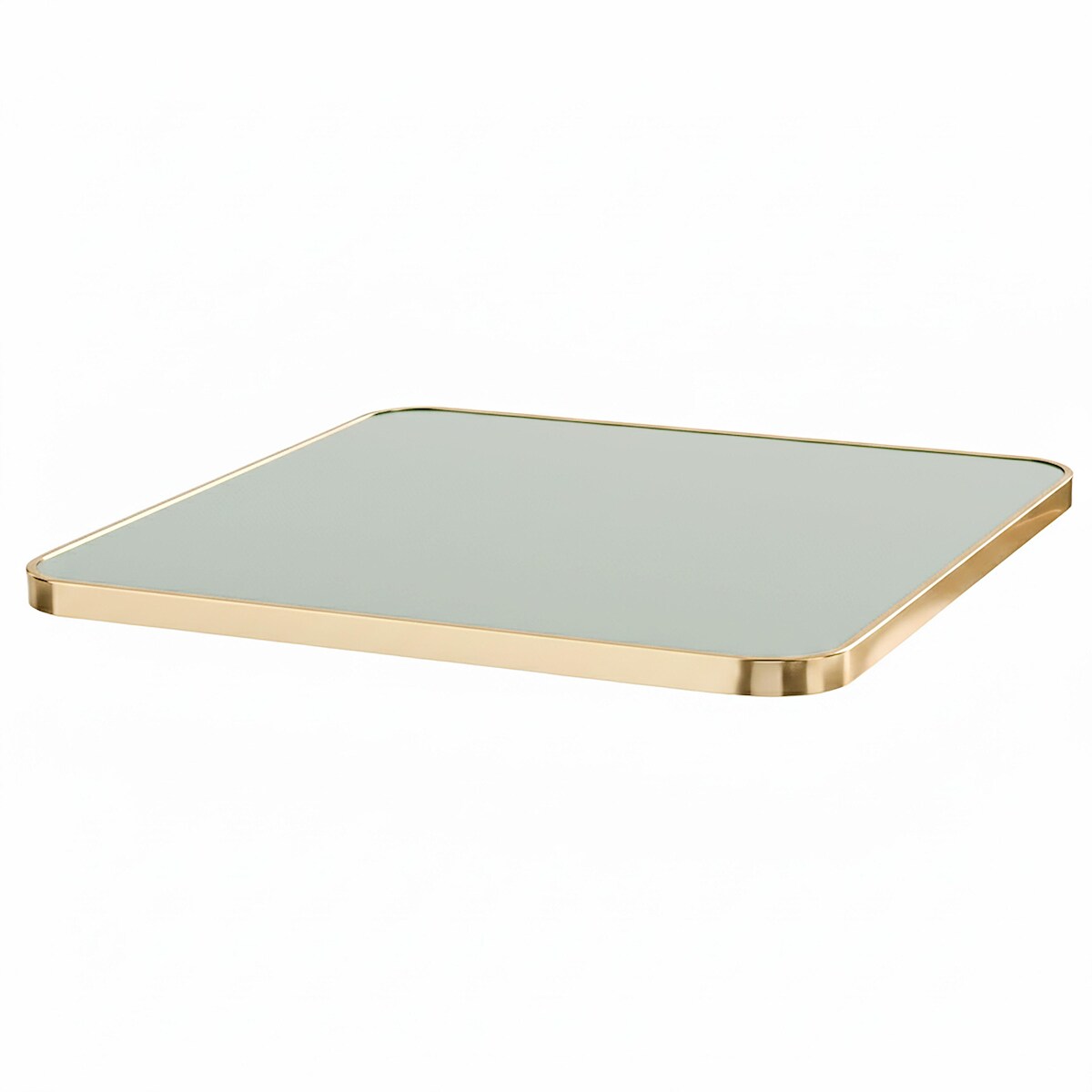 Oviala Business Laminierte Tischplatte 70 cm Marmor und Aluminiumkante salbeigrün Image