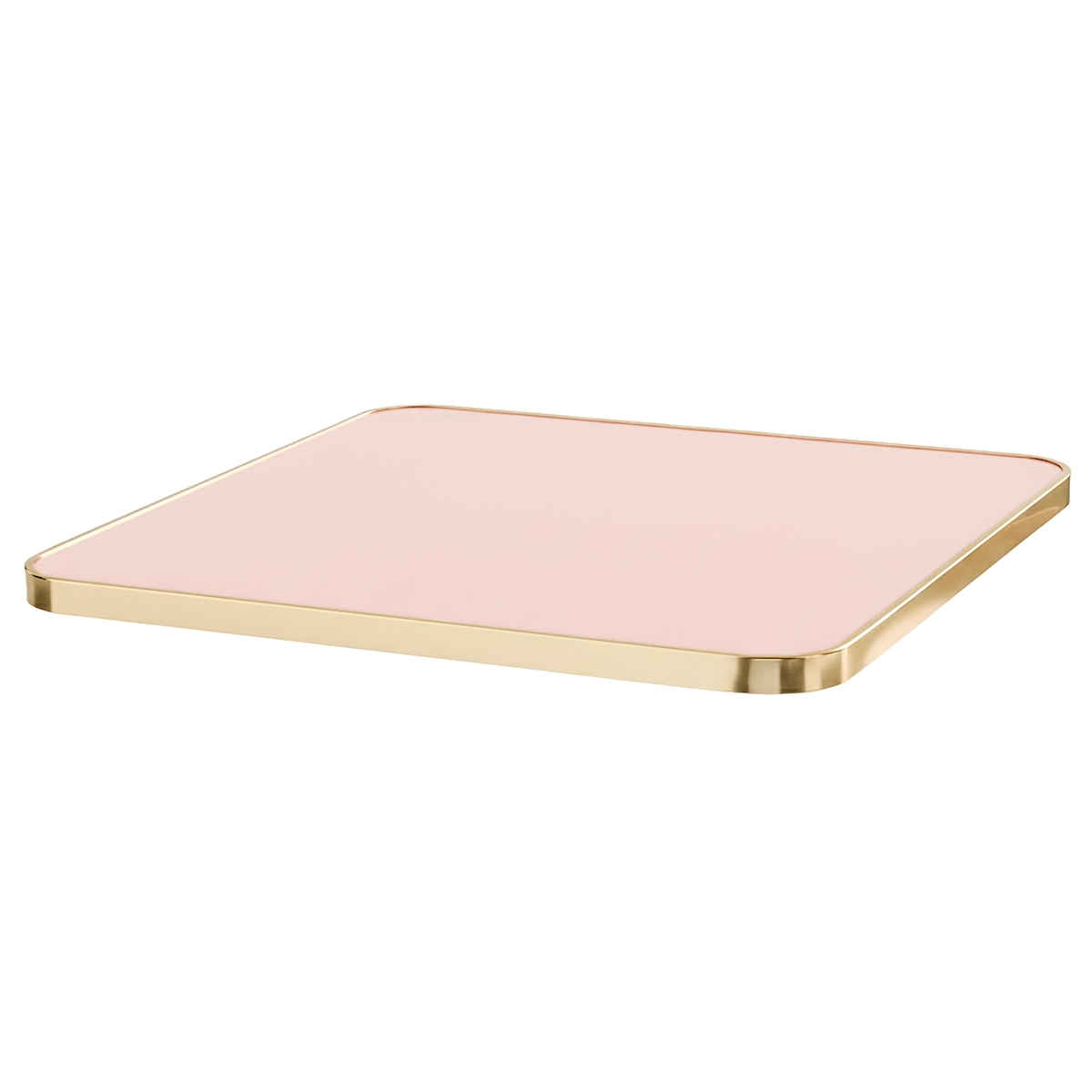 Oviala Business Laminierte Tischplatte 70 cm Marmor und Aluminiumkante rosa Image