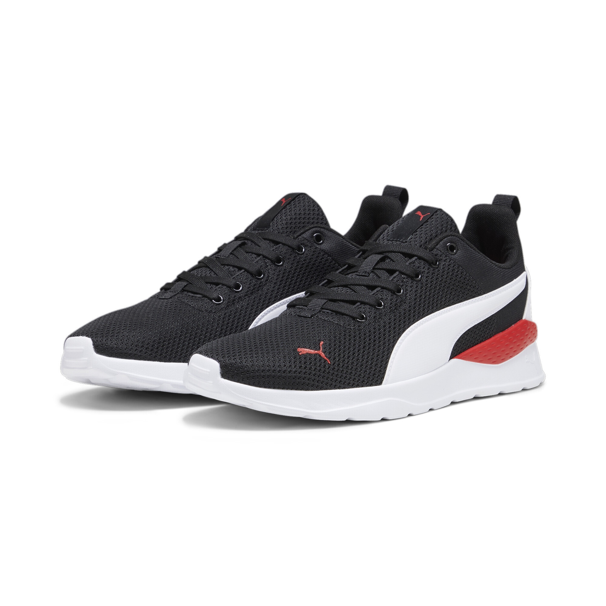 Sneaker PUMA "Anzarun Lite Sneakers Erwachsene", Herren, Gr. 37,5, schwarz (schwarz, weiß for all time rot), Obermaterial: Synthetik, Textil; Futter: Textil; Innensohle: Textil; Laufsohle: Synthetik, Gummi, Schuhe Sneaker