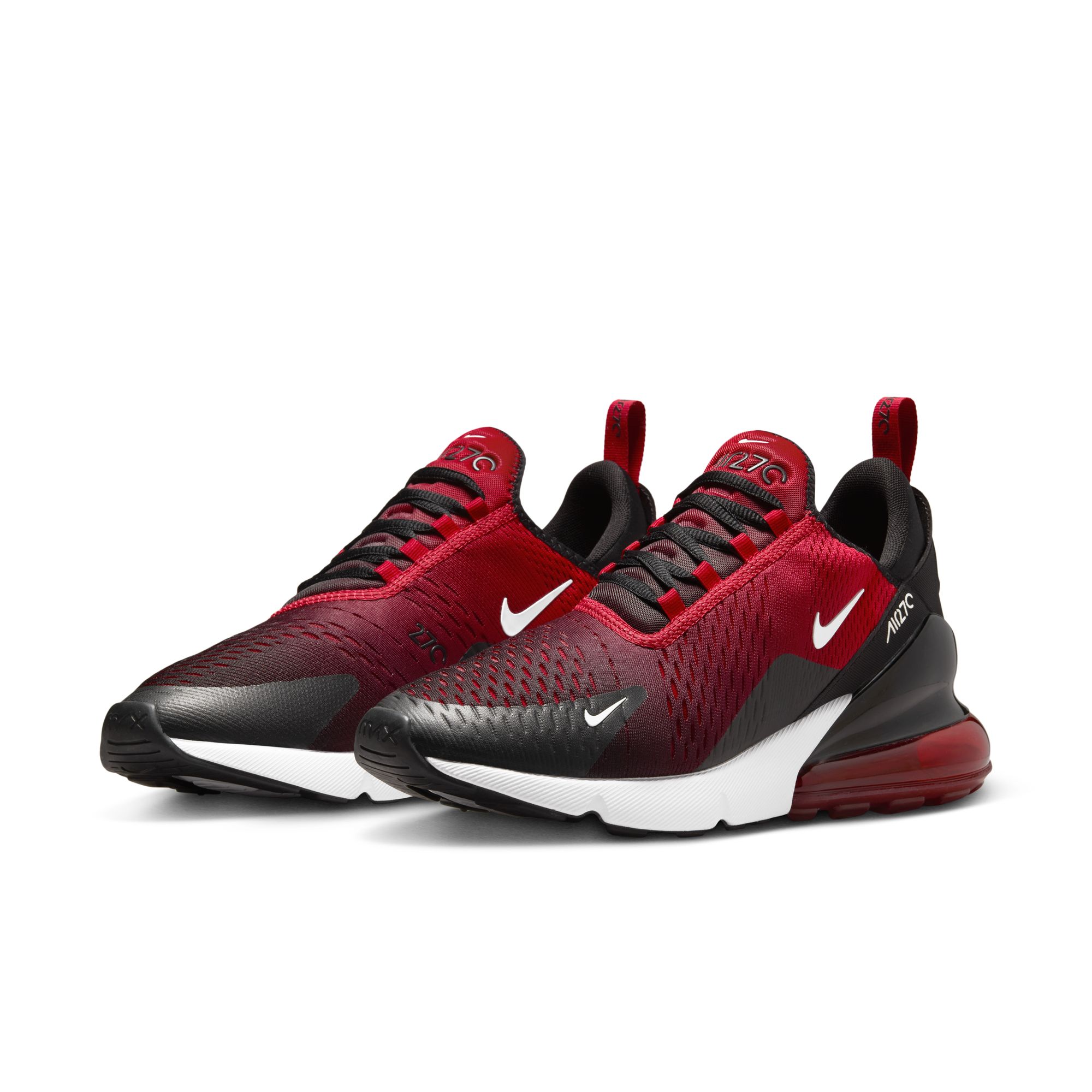 Sneaker NIKE SPORTSWEAR "AIR MAX 270", Herren, Gr. 43, gym rot, weiß, schwarz, Synthetik, Textil, Schuhe Sneaker