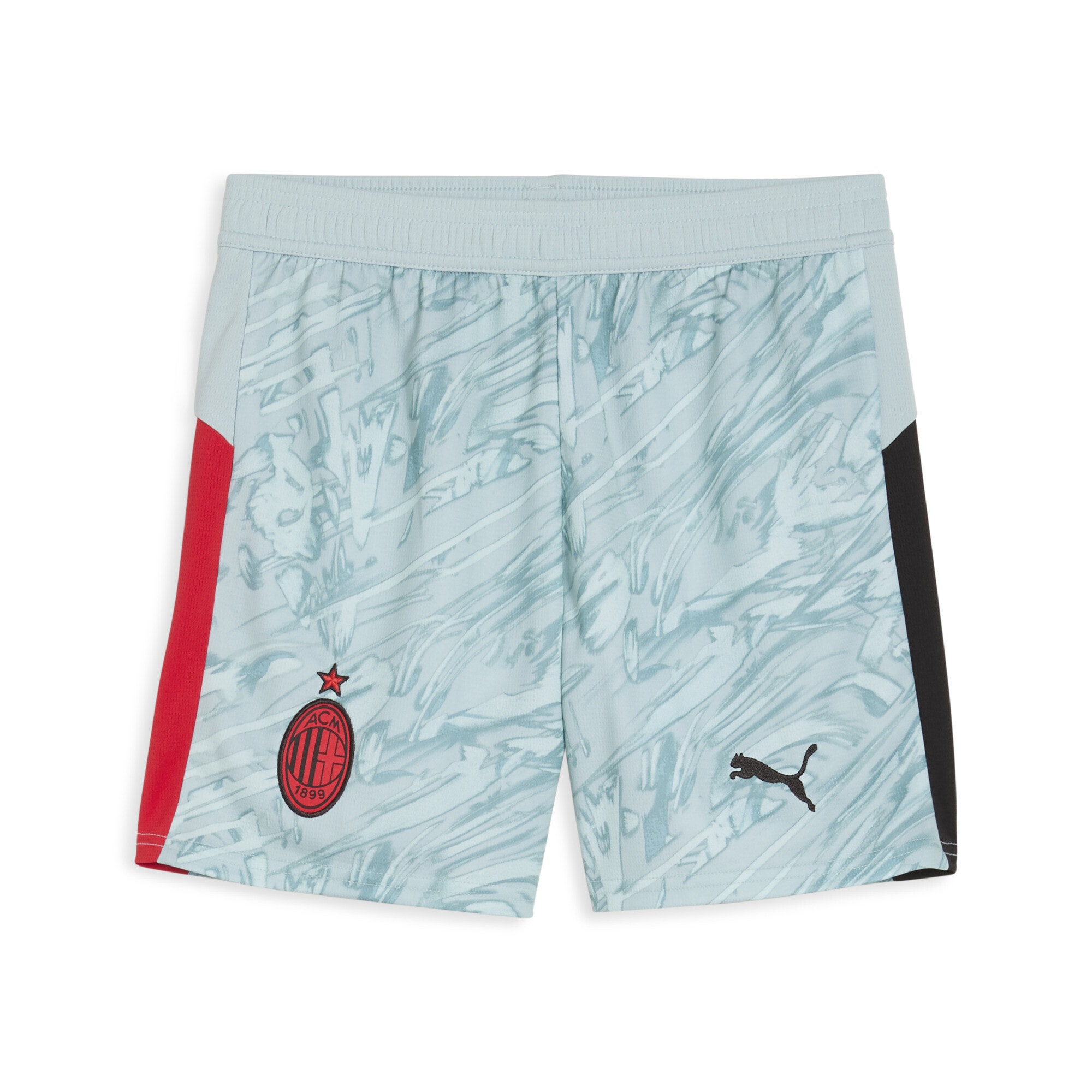 Sporthose PUMA "AC Milan 25/26 Torwartshorts Jugendliche", Mädchen, Gr. 140, Normalgrößen, grün (modern mint for all time rot grün), Obermaterial: 100% Polyester, regular fit, Hosen Sporthose