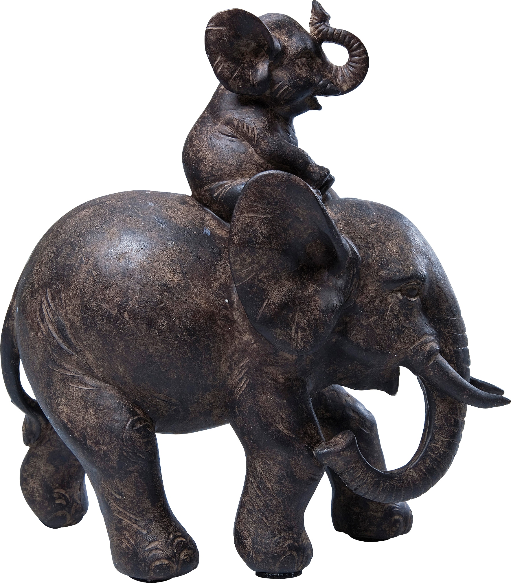 Dekofigur KARE DESIGN "Deko Figur Elefant Dumbo Uno", braun, B:17,5cm H:19cm T:8,5cm, Polyresin, Dekofiguren