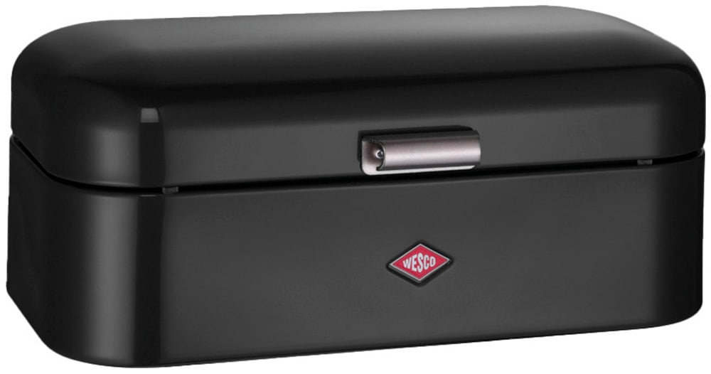 Brotkasten WESCO "Grandy - Brotdose", schwarz, B:25,5cm H:16,5cm, Lebensmittelaufbewahrungsbehälter, Brotkasten, Lüftungslöcher auf der Rückseite, Metallschaniere Image