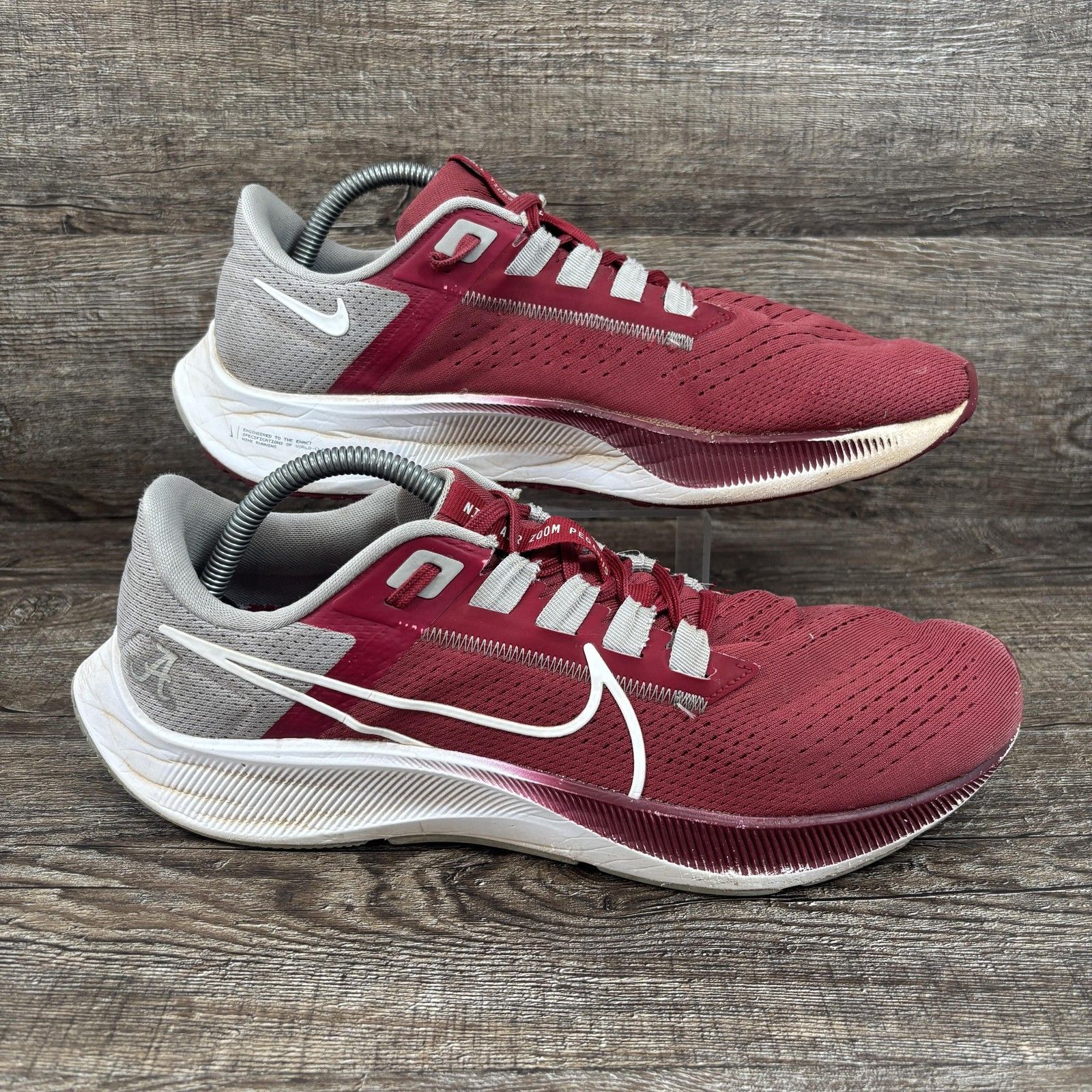 Nike Shoes | Alabama Crimson Tide Shoes Mens 11 Red Gray Nike Air Zoom Pegasus 38 Dj0809-600 | Color: Red | Size: 11