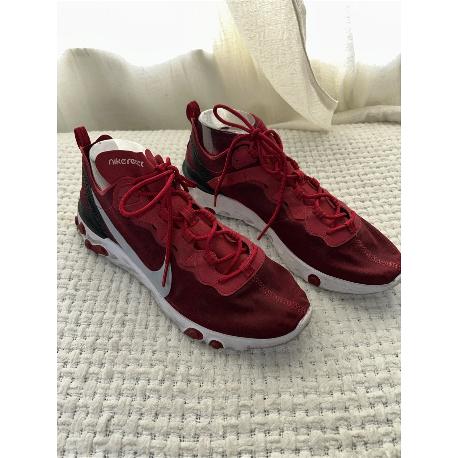 Nike Shoes | 2018 Nike React Element 55 Team Red Running Gym Shoe Men Size 11.5 Walking | Color: Red | Size: 11.5