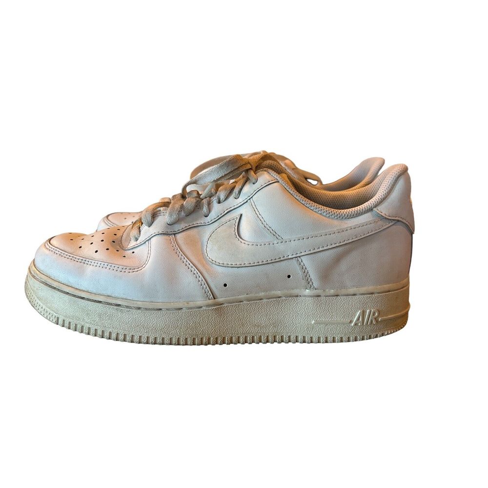 Nike Shoes | Air Force 1 Mens 9 Sneakers White Nike Low Top Lace Up Athletic Trainer Shoes | Color: White | Size: 9