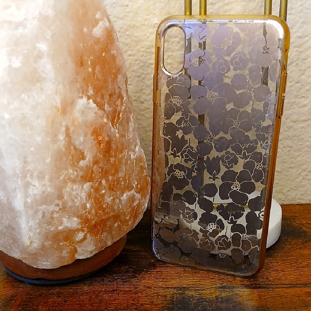 Kate Spade Cell Phones & Accessories | Kate Spade- I Phone Xs Max Phone Case Rose Gold Mettalic Floral | Color: Black/Gray | Size: Os