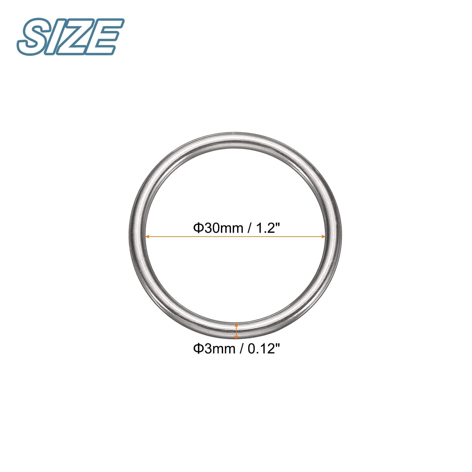 O Ring Buckles Stainless Steel Polished Round Ring Buckles Multi-Purpose Buckle - Silver