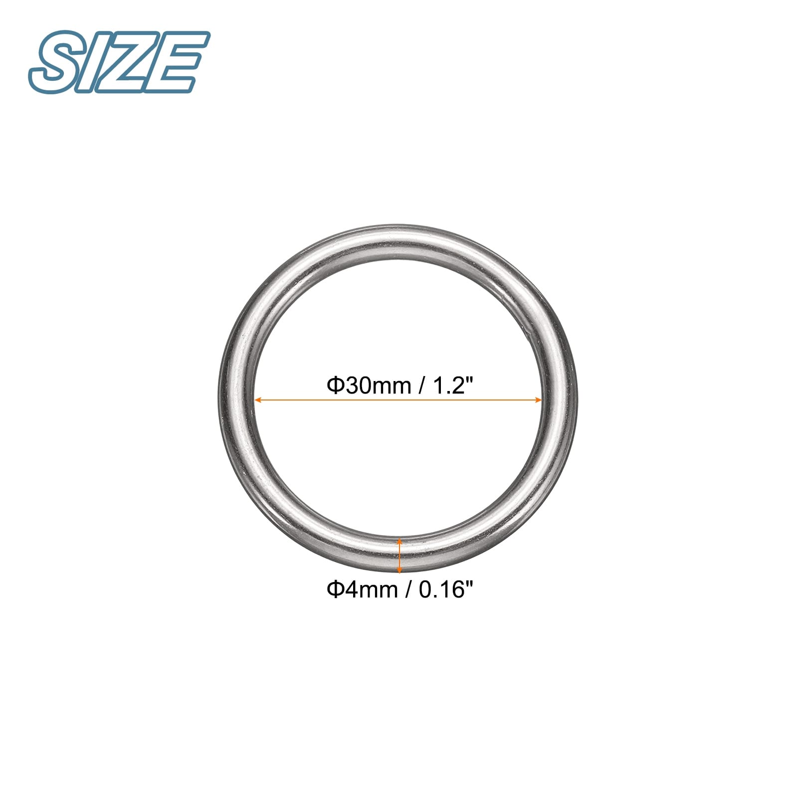 O Ring Buckles Stainless Steel Polished Round Ring Buckles Multi-Purpose Buckle - Silver