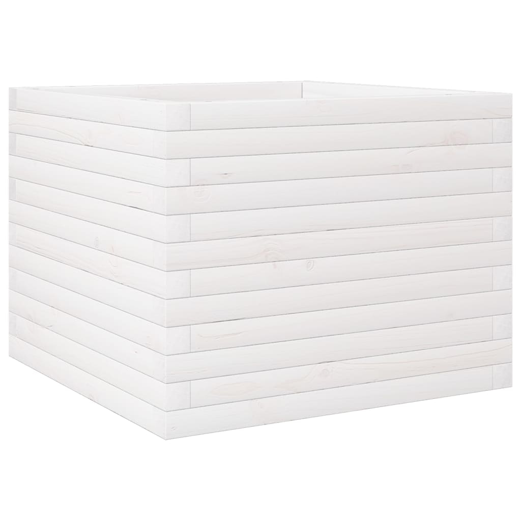 vidaXL Pflanzkübel Weiß 60x60x46 cm Massivholz Kiefer Image