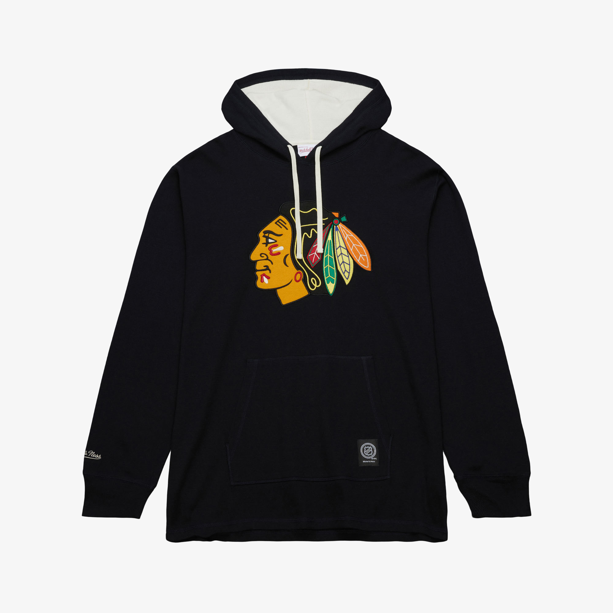 Chicago Blackhawks Mitchell & Ness Thermo Leichter Hoodie Vintage Logo Image