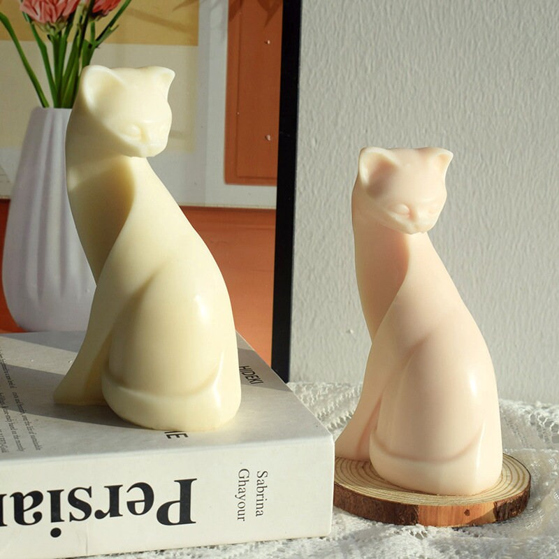 3D gatto candela stampo in silicone-Cool gatto candela stampo-animale gatto candela stampo-gatto scultura stampo-gatto intonaco stampo-aroma intonaco