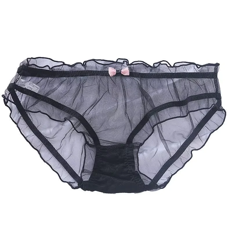 Bestseller! Sexy Spitzenunterwäsche für Damen, atmungsaktives Netzhöschen mit Schleife, bequemer Slip mit mittlerer Taille, nahtlose, unsichtbare Unterhose Image