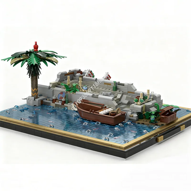 1314 stücke MOC Marine Harbor Panorama Volle Modul Piraten Modell Bausteine Spielzeug Montieren DIY Kinder Weihnachten geschenke Image