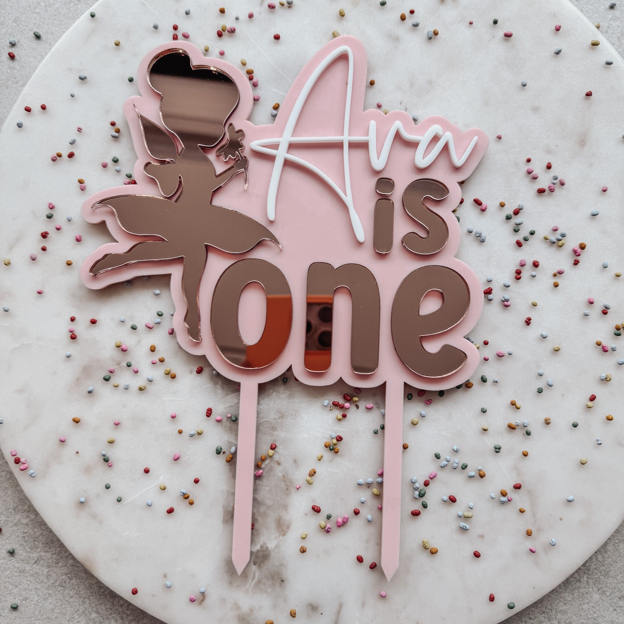Topper per torta fata / Primo compleanno / Topper per torta di età / Topper per torta 3D / Topper per torta di compleanno / Tema folletto Compleanno