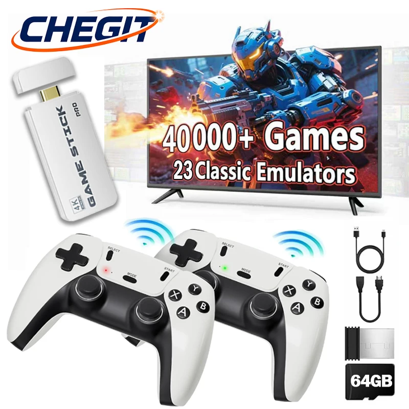 Nouveau M15 4K TV jeu intégré 3/40000 jeux bâton Console de jeu vidéo 64G contrôleur sans fil manette rétro Console de jeu portable