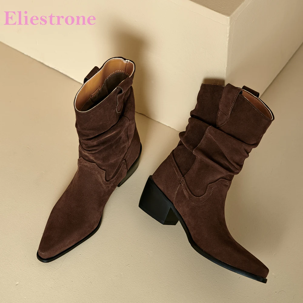 2025 neue Winter Bequeme Braun Khaki Frauen Mitte wade Stiefel Spitz High Heel Dame Schuhe Plus Kleine Große Größe 10 32 44 46 48