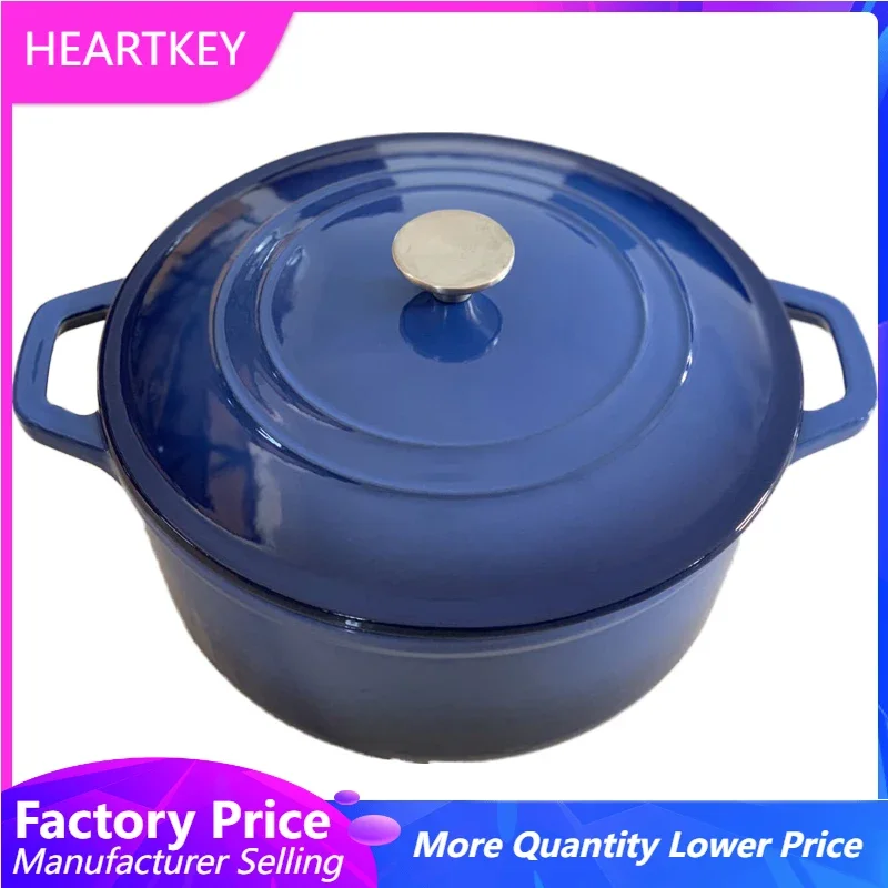 Einzigartiger marineblauer, hochwertiger holländischer Ofen, emaillierter Gusseisentopf mit Deckel, Topf, Auflauf, Küchenzubehör, Kochutensilien Image