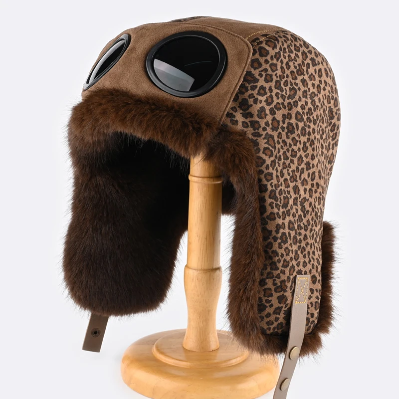 Winter Hüte Frauen Männer Dicke Warme Earflap Russische Hut Kalt-beweis Warm Halten Winter Kappe Faux Pelz Hut Winddicht ski Radfahren Hut Image