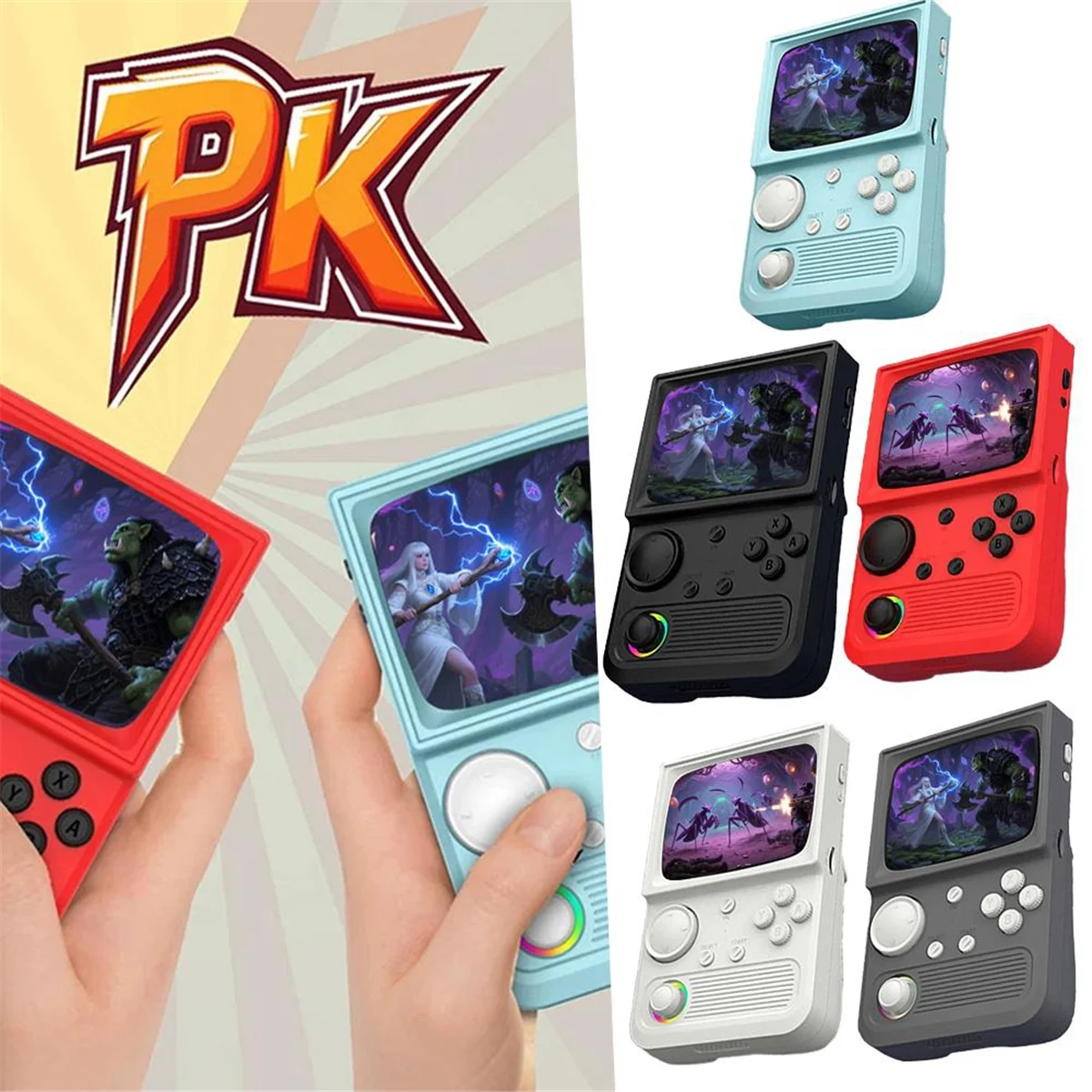 2025+ R36T Retro-Handspielkonsole 64G 15000 Spiele 3,5-Zoll-IPS-Bildschirm Tragbarer Taschen-Videospiel-Player Rot