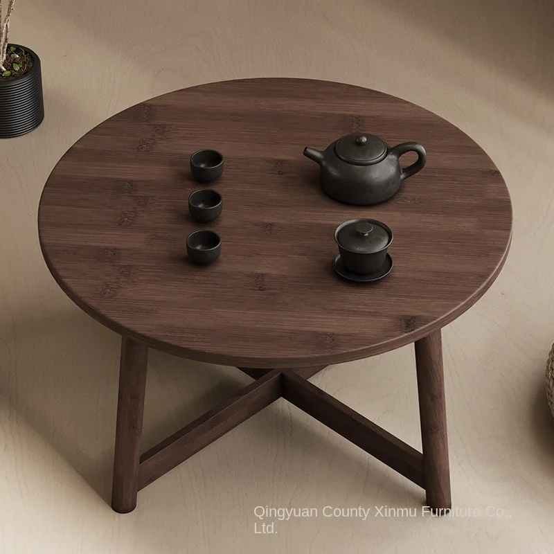 Baie vitrée, petite table, tatami en bois massif, petite table basse, table basse dans la chambre, table de lit, table à thé, nouveau style chinois