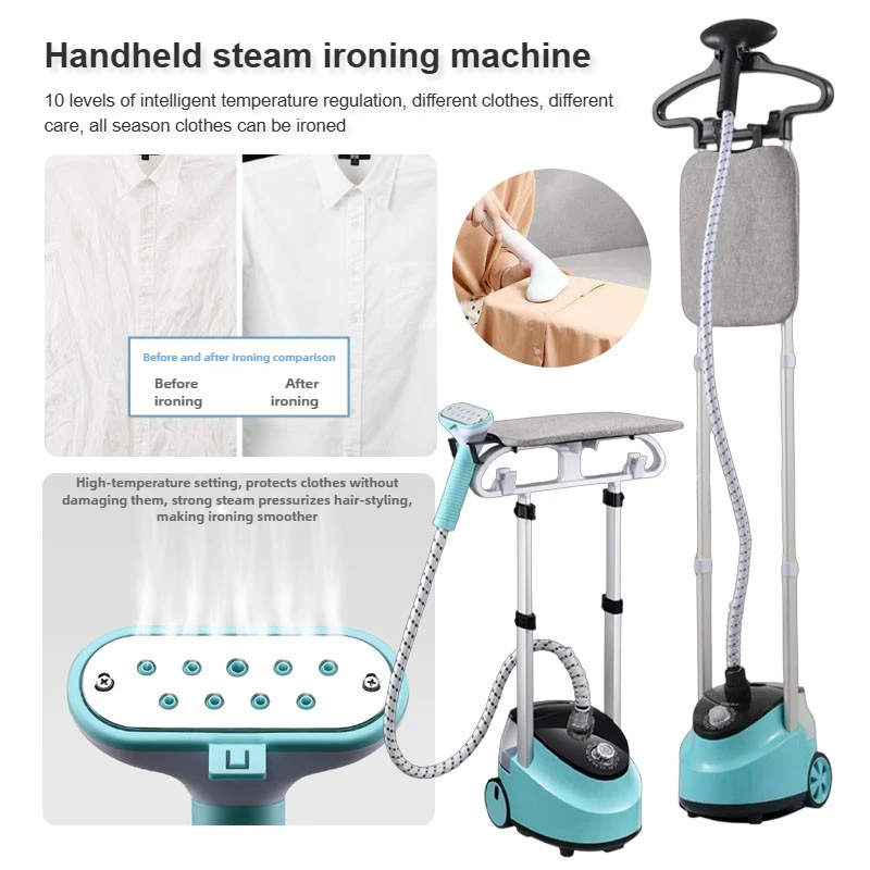 Nouveau fer à repasser suspendu avec planche à repasser, fer électrique à vapeur intégré, machine à repasser portative pour vêtements ménagers