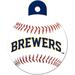 Milwaukee Brewers MLB Personalized Engraved Pet ID Tag, 1 1/4" W X 1 1/2" H, Large, Blue