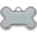 Large Pave Pink Outlined Bone Personalized Engraved Pet ID Tag, 1 1/2" W X 1" H