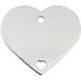 Large Pierced Chrome Heart Personalized Engraved Pet ID Tag, 1 1/2" W X 1 1/4" H, Silver