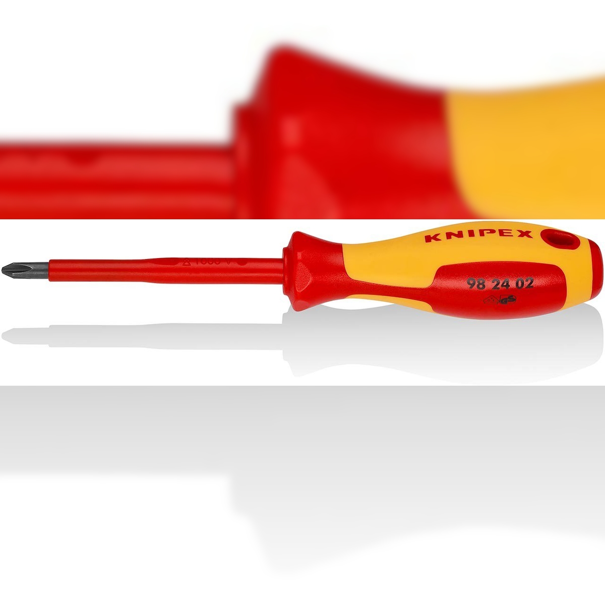 KNIPEX Schraubendreher für Kreuzschlitzschrauben Phillips®, brüniert, isoliert, 212 mm Image