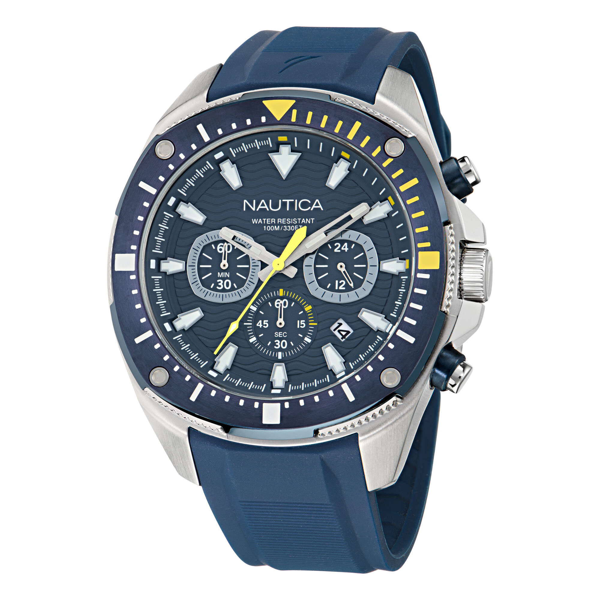 Nautica Men's Nct Blue Sail Chronograph Silicone Watch 040 (Moorings Grey Heather), OS