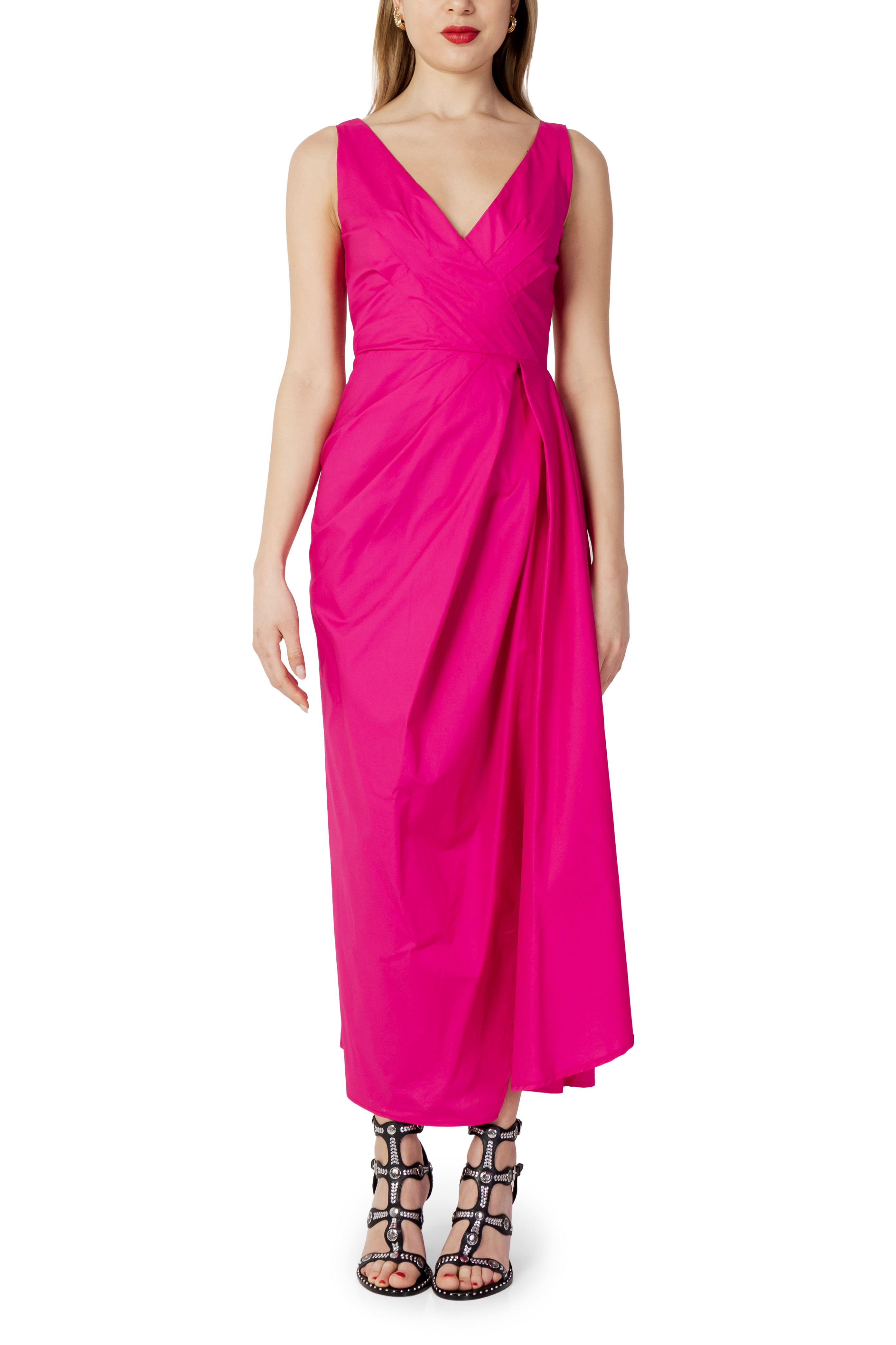 Popeline Eingeklemmtes Midi-Kleid mit Lockeren Schnitt Image