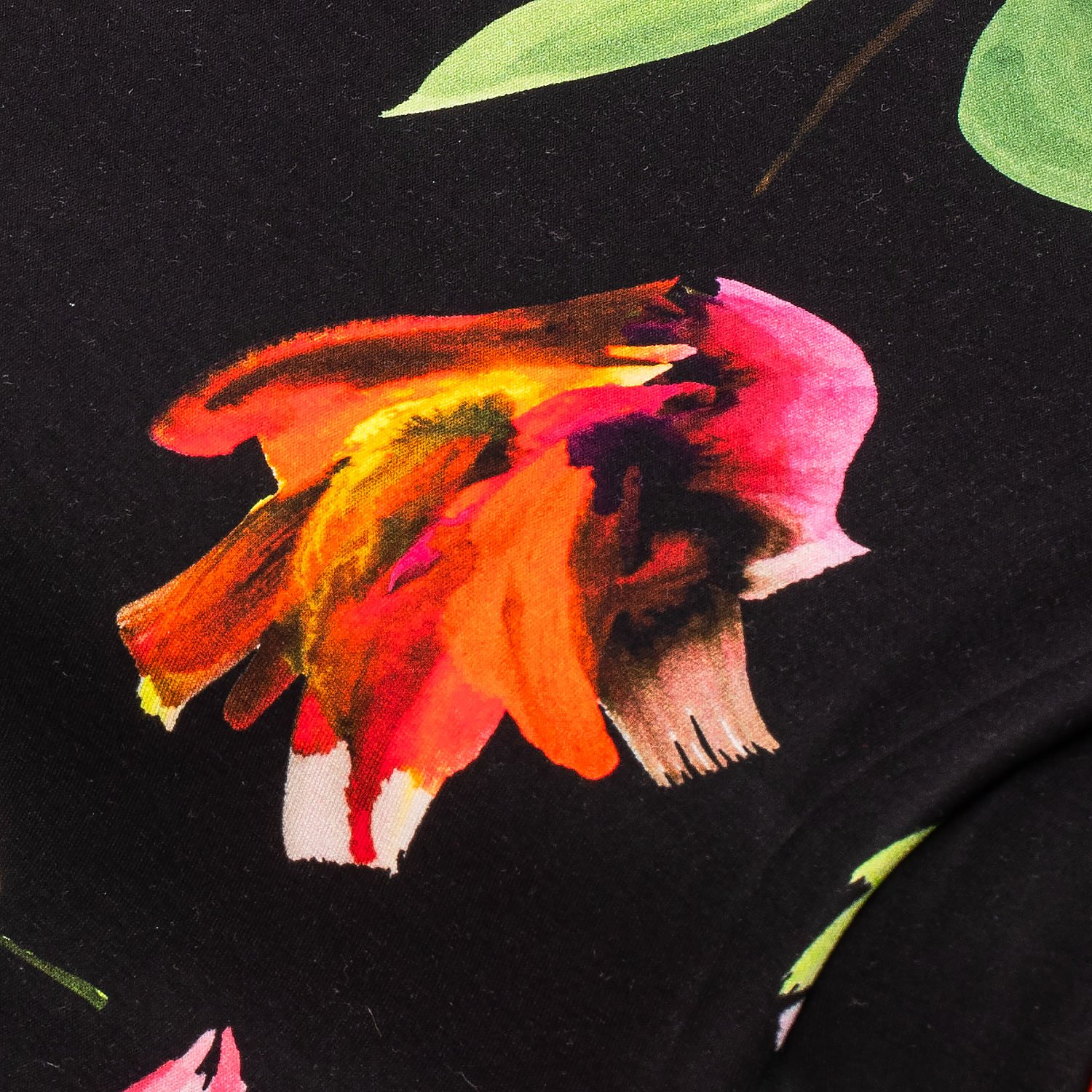 Viskose-Jersey Große Blumen, schwarz-color