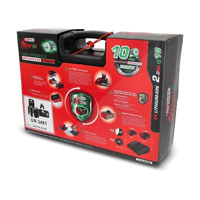 Ks Tools eMONSTER Brushless Akku-Bohr-Schrauber-Satz - 4-tlg. [Hersteller-Nr. 515.6400] Image