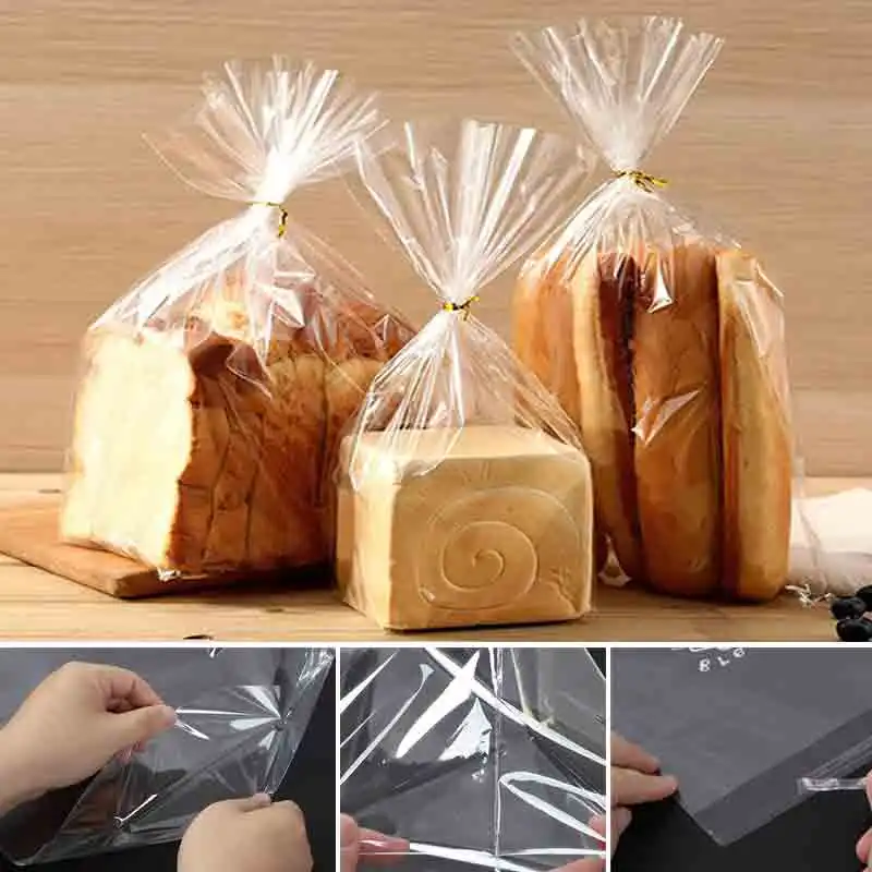 100 Stück transparente Plastiktüten für Süßigkeiten, Lutscher, Kekse, Verpackung, durchsichtig, Opp-Zellophan-Beutel, Weihnachtsgeschenk, Hochzeit, Geburtstag, Party Image