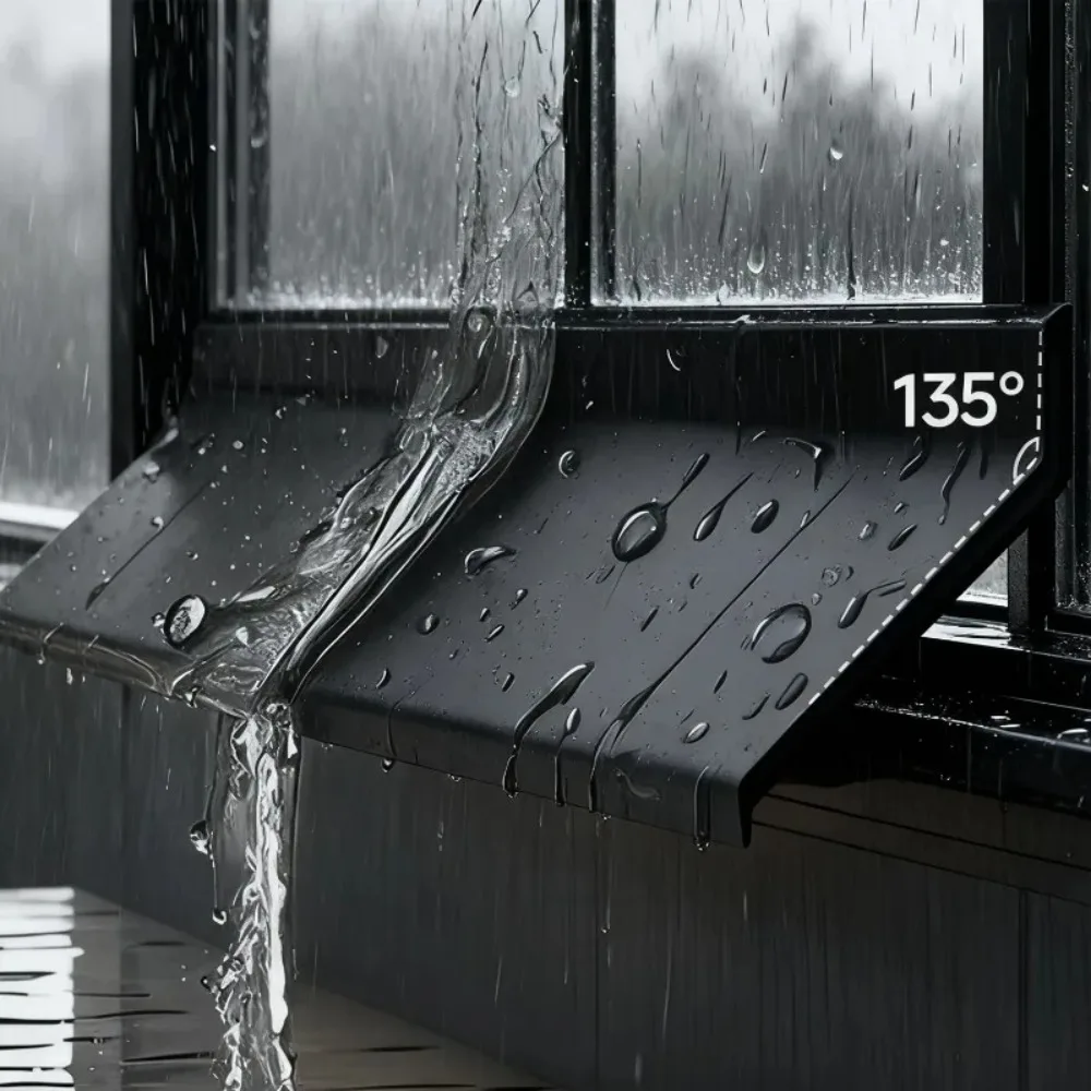 100/300 cm Schiebefenster-Regenabweiser, Gummi, zuschneidbar, blinkendes Brett, Tür, Tore, Dichtungsstreifen, regensichere Wasser-Rückfluss-Schallwand Image
