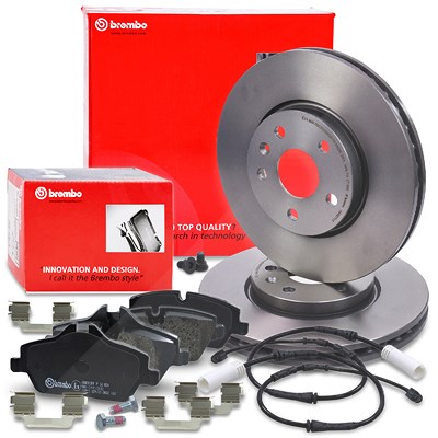 Brembo Bremsscheiben + Bremsbeläge + VWK Vorderachse [Hersteller-Nr. 40279101] für BMW